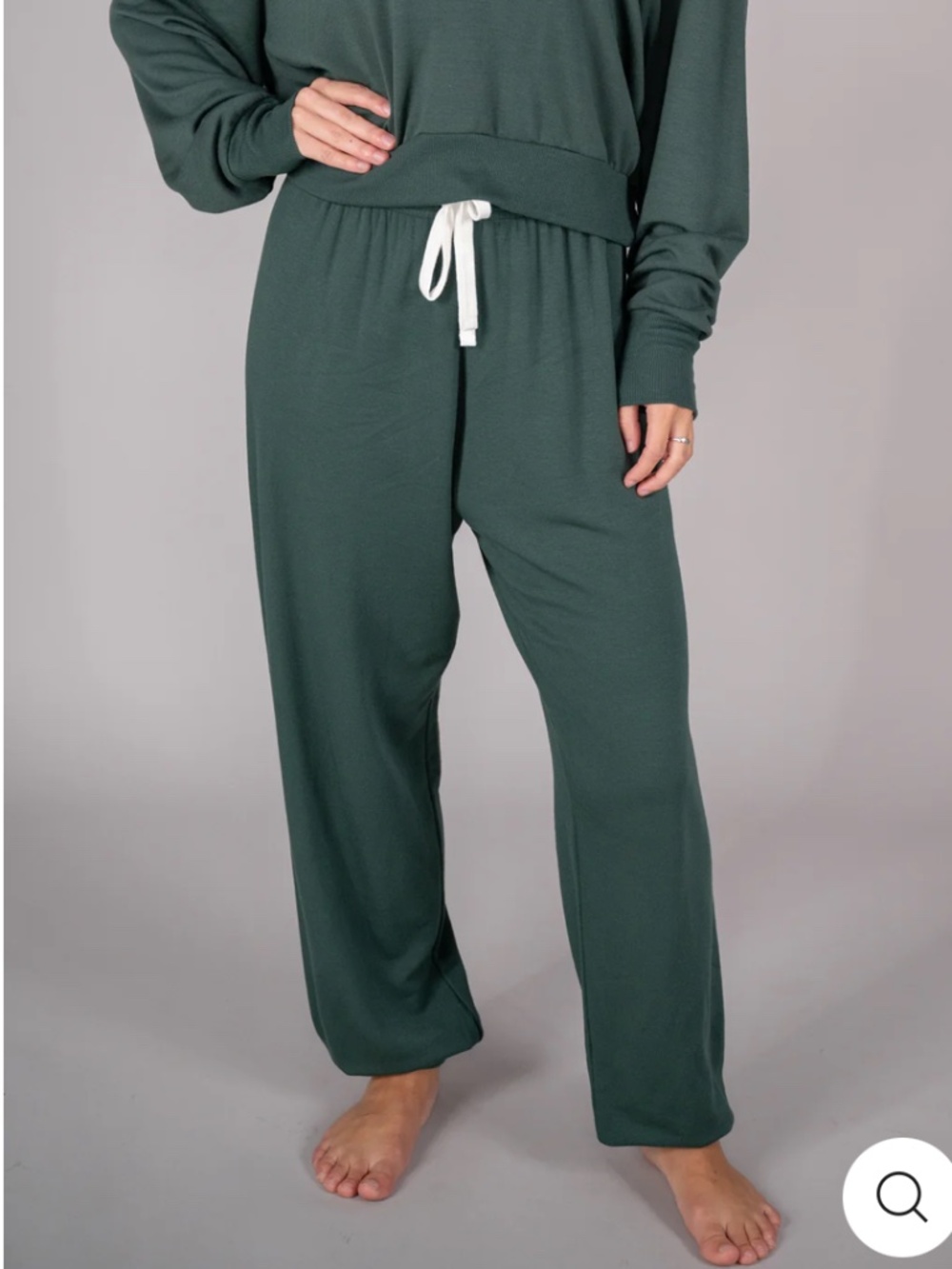 Splits59 Andie Oversized Sweat Pants Womens SZ M Dark Green lightweight comfy